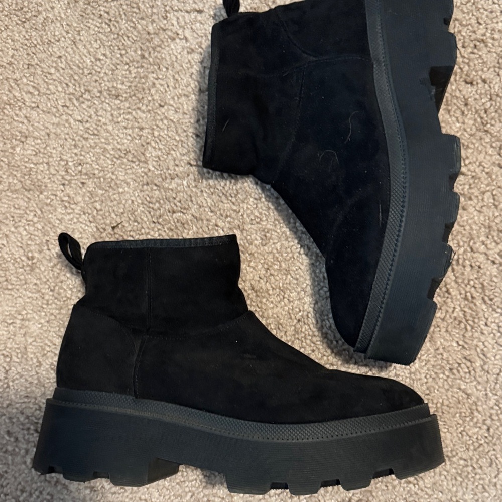 Black Platform Ankle Booties
